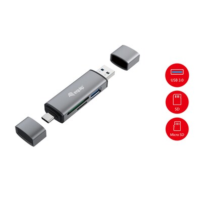 EQUIP 245460 Kartenleser mit USB 3.0-Hub, OTG