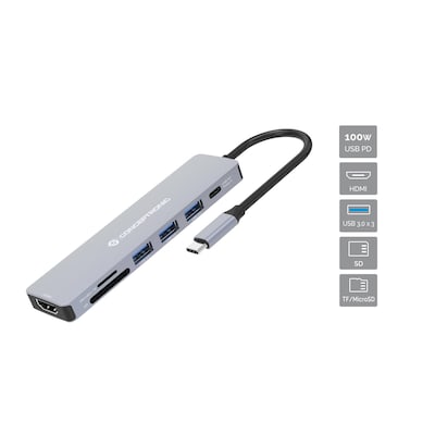 USB Dockingstation günstig Kaufen-Conceptronic DONN19G 7-in-1 USB 3.2 Gen 1 Dockingstation, HDMI, USB-A 3.0 x 3. Conceptronic DONN19G 7-in-1 USB 3.2 Gen 1 Dockingstation, HDMI, USB-A 3.0 x 3 <![CDATA[• 19