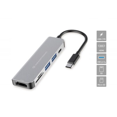 Fernbedienung,X96 günstig Kaufen-Conceptronic DONN02G Multifunktionaler 6-in-1 USB Adapter USB-A 3.0 x 2 USB-C PD. Conceptronic DONN02G Multifunktionaler 6-in-1 USB Adapter USB-A 3.0 x 2 USB-C PD <![CDATA[• Hochwertige Audioleistung • Inklusive Fernbedienung • Kompakte Größe, gro