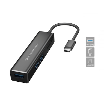Hund USB günstig Kaufen-Conceptronic DONN08B 3-Port-USB-Hub mit Kartenleser. Conceptronic DONN08B 3-Port-USB-Hub mit Kartenleser <![CDATA[• USB-C auf HDMI Kabel Stecker auf Stecker, 2.0m, 4K/30Hz • USB-C Stecker (Thunderbolt 3 Compatible) • HDMI-Stecker • Unterstützt Vi