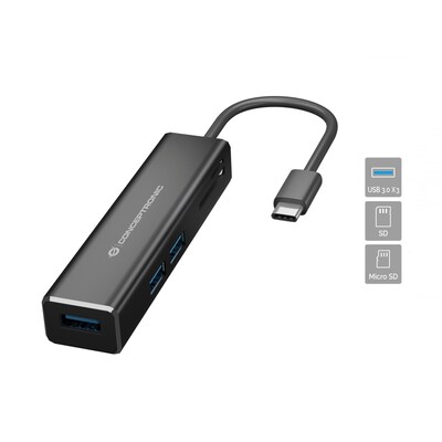 Thunderbolt 3 günstig Kaufen-Conceptronic DONN08B 3-Port-USB-Hub mit Kartenleser. Conceptronic DONN08B 3-Port-USB-Hub mit Kartenleser <![CDATA[• USB-C auf HDMI Kabel Stecker auf Stecker, 2.0m, 4K/30Hz • USB-C Stecker (Thunderbolt 3 Compatible) • HDMI-Stecker • Unterstützt Vi