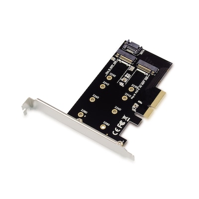 Adapter zu günstig Kaufen-Conceptronic EMRICK04B 2-in-1-M.2-SSD-PCIe-Adapter. Conceptronic EMRICK04B 2-in-1-M.2-SSD-PCIe-Adapter <![CDATA[• AWG 26/7 • 250MHz performance Bandwidth • Querschnitt Vergoldete Anschlüsse für hohe Übertragungsqualität • Knickschutz mit Zug