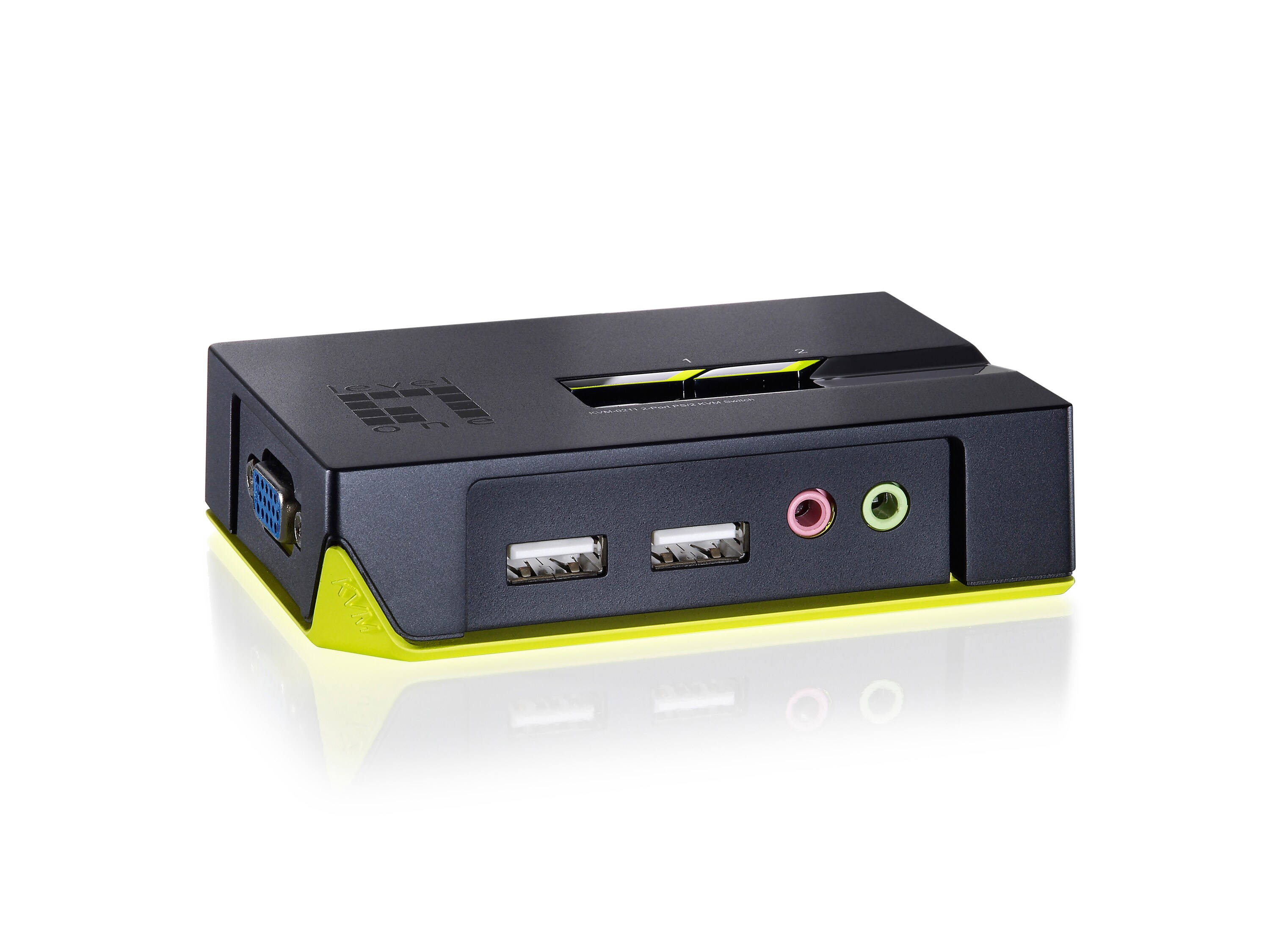 LEVELONE 2-Port USB VGA KVM Switch, audio support