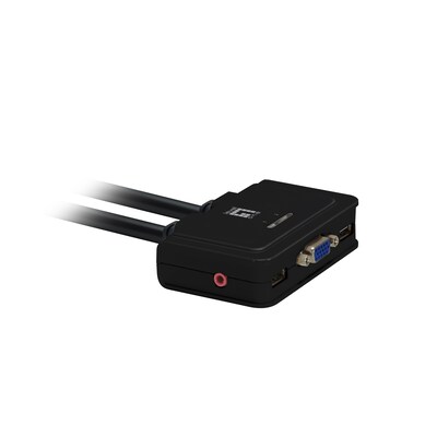 KVM Switch günstig Kaufen-LEVELONE 2-Port-USB-VGA-Kabel-KVM-Switch, audio support. LEVELONE 2-Port-USB-VGA-Kabel-KVM-Switch, audio support <![CDATA[• AWG 26/7 Querschnitt • Verseilte Vollkupferlitze • 500MHz performance Bandwidth • Transmission: 10Gbit • Suitable for PoE