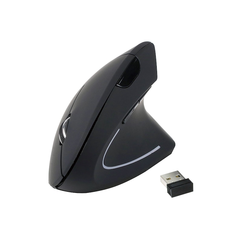Maus ergonomisch günstig Kaufen-EQUIP 245110 Ergonomische Schnurlosmaus. EQUIP 245110 Ergonomische Schnurlosmaus <![CDATA[• Vertikalmaus, Anschluss per Funk (2.40 GHz) • Optischer Sensor, umschaltbar zwischen 800 / 1200 / 1600 dpi • 6 Tasten, Scrollrad • USB-Nanoempfänger enthalten, ver