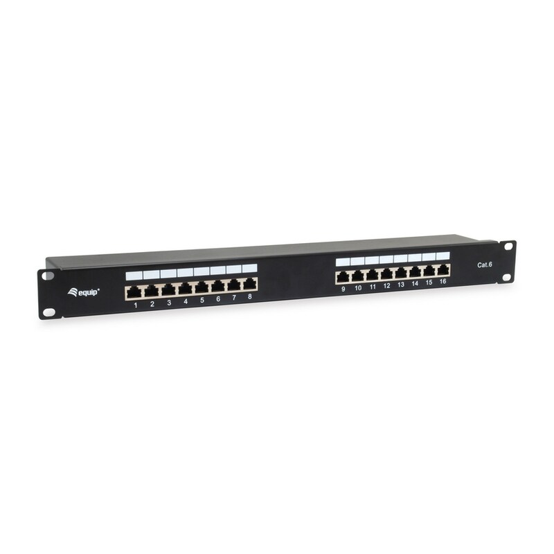 EQUIP 326417 Cat.6 Geschirmtes Patch Panel, Schwarz