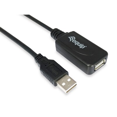 EQUIP 133310 Aktive USB 2.0 A auf A Verlängerungskabel Stecker auf Buchse, 10m