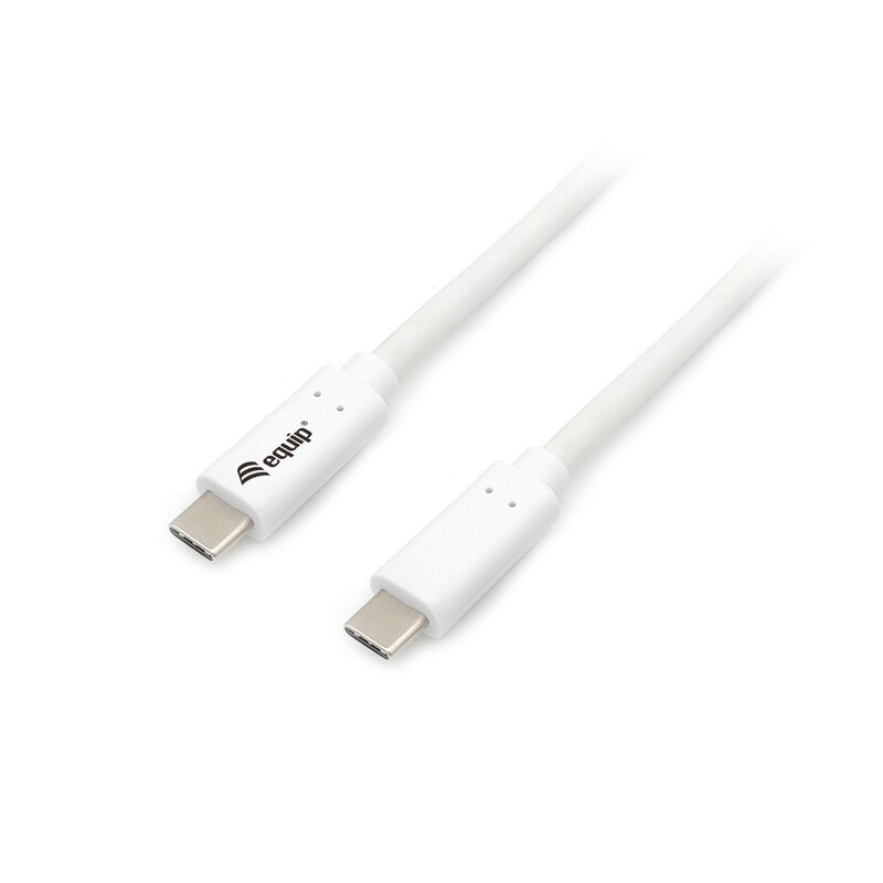 EQUIP 128361 USB 3.2 Gen 1 C auf C Kabel, M/M,  1.0m, PD 60W, 5Gbps, Weiß