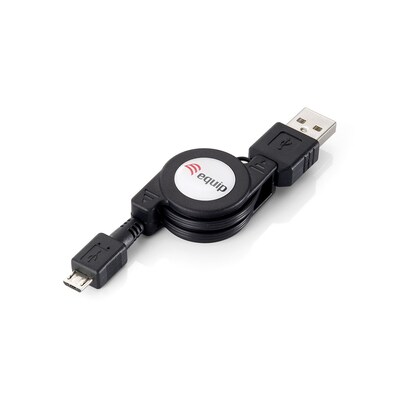 Rot+Schwarz günstig Kaufen-EQUIP 128595 USB 2.0  A to Micro-B ausziehbares Kabel, 1.0m , Schwarz. EQUIP 128595 USB 2.0  A to Micro-B ausziehbares Kabel, 1.0m , Schwarz <![CDATA[• 28AWG Querschnitt • 250MHz performance Bandwidth • Suitable for PoE, PoE+ • Folien- und schild 
