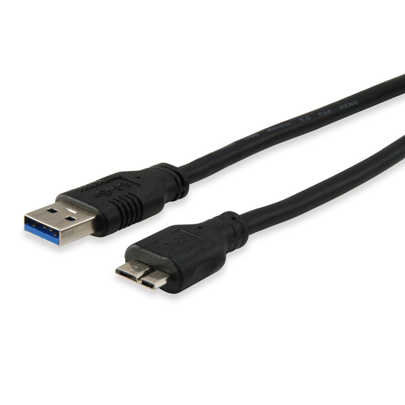 EQUIP 128397 USB 3.0 A auf Micro-B Kabel, M/M,  1.8m, 5Gbps, Schwarz