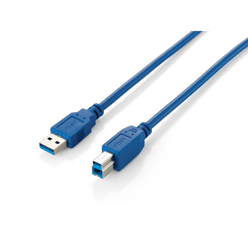 EQUIP 128291 USB 3.0 A auf B Kabel, M/M, 1.0m , Blue