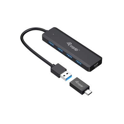 Hub 5 günstig Kaufen-EQUIP 128959 4-Port-USB-3.2 Gen 1-Hub und Adapter für USB-C. EQUIP 128959 4-Port-USB-3.2 Gen 1-Hub und Adapter für USB-C <![CDATA[• Unterstützt bis zu 5Gbs Übertragungsrate • UASP Supported • Geeignet für 2,5-Zoll-SATA-Festplatte oder -