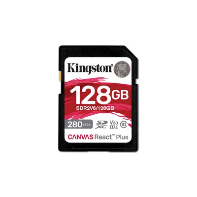 Plus 4K günstig Kaufen-Kingston Canvas React Plus V60 128GB SDXC Speicherkarte 4K-UHS-II. Kingston Canvas React Plus V60 128GB SDXC Speicherkarte 4K-UHS-II <![CDATA[• Speichertyp: SDXC (UHS-II) • Speicherkapazität: 128 GB • Geschwindigkeitsklasse: Cl10, U3, V60 • max. 