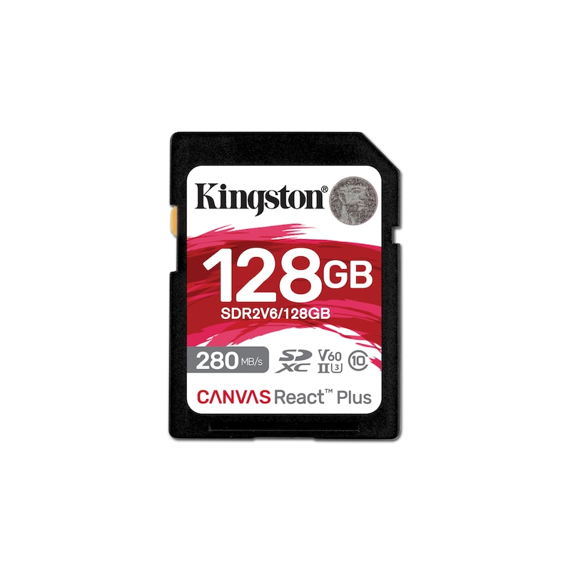 Kingston Canvas React Plus V60 128GB SDXC Speicherkarte 4K-UHS-II