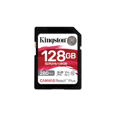 Plus 128GB  günstig Kaufen-Kingston Canvas React Plus V60 128GB SDXC Speicherkarte 4K-UHS-II. Kingston Canvas React Plus V60 128GB SDXC Speicherkarte 4K-UHS-II <![CDATA[• Speichertyp: SDXC (UHS-II) • Speicherkapazität: 128 GB • Geschwindigkeitsklasse: Cl10, U3, V60 • max. 
