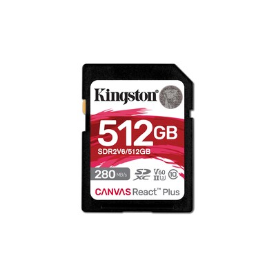 CT 1 günstig Kaufen-Kingston Canvas React Plus V60 512GB SDXC Speicherkarte 4K-UHS-II. Kingston Canvas React Plus V60 512GB SDXC Speicherkarte 4K-UHS-II <![CDATA[• Speichertyp: SDXC (UHS-II) • Speicherkapazität: 512 GB • Geschwindigkeitsklasse: Cl10, U3, V60 • max. 