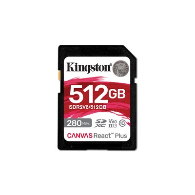 Speicherkarte Kingston günstig Kaufen-Kingston Canvas React Plus V60 512GB SDXC Speicherkarte 4K-UHS-II. Kingston Canvas React Plus V60 512GB SDXC Speicherkarte 4K-UHS-II <![CDATA[• Speichertyp: SDXC (UHS-II) • Speicherkapazität: 512 GB • Geschwindigkeitsklasse: Cl10, U3, V60 • max. 