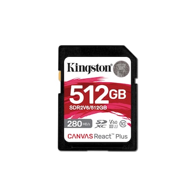 SD Speicher günstig Kaufen-Kingston Canvas React Plus V60 512GB SDXC Speicherkarte 4K-UHS-II. Kingston Canvas React Plus V60 512GB SDXC Speicherkarte 4K-UHS-II <![CDATA[• Speichertyp: SDXC (UHS-II) • Speicherkapazität: 512 GB • Geschwindigkeitsklasse: Cl10, U3, V60 • max. 