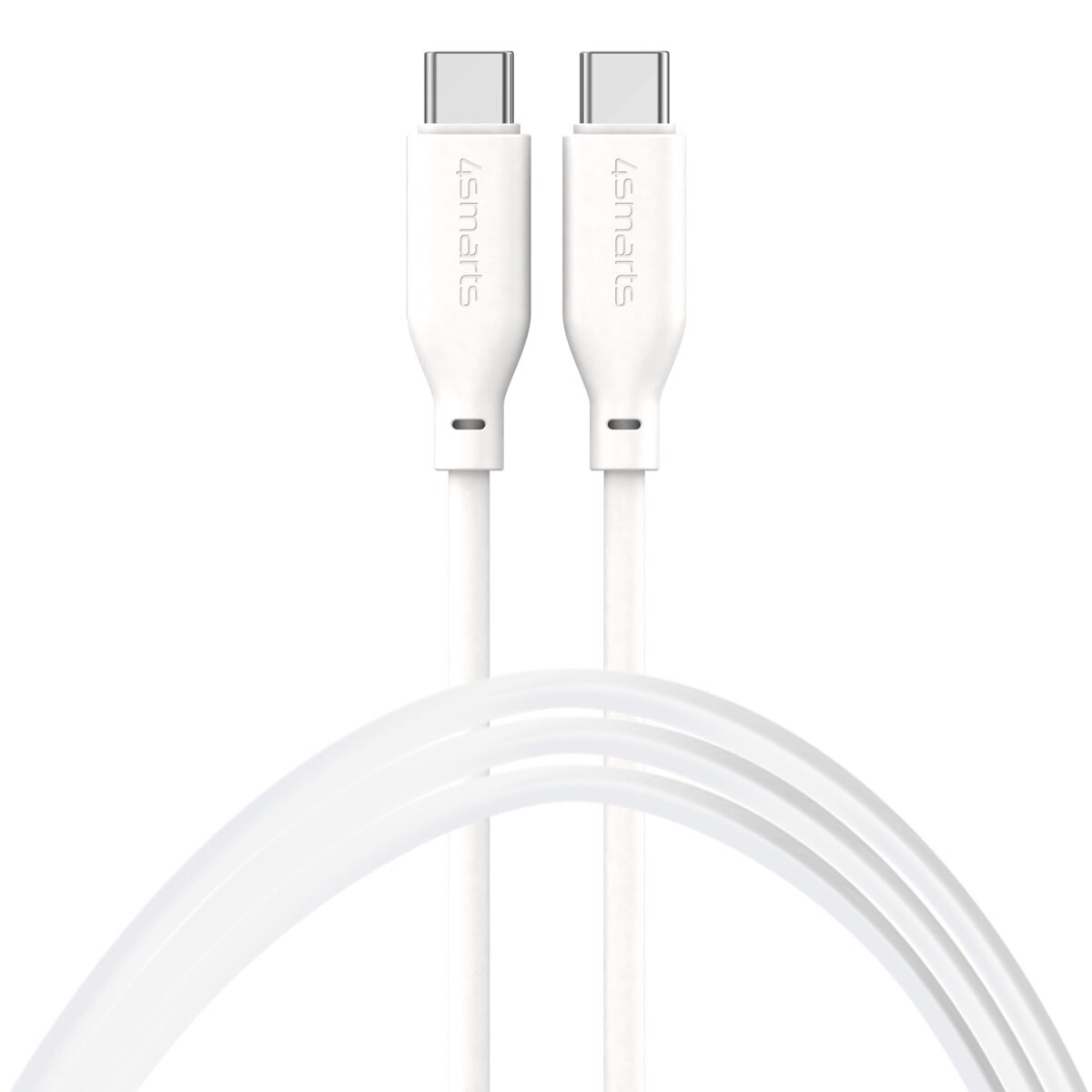 4Smarts USB-C / USB-C Silikon-Kabel High Flex 60W 1,5m - wei&szlig;