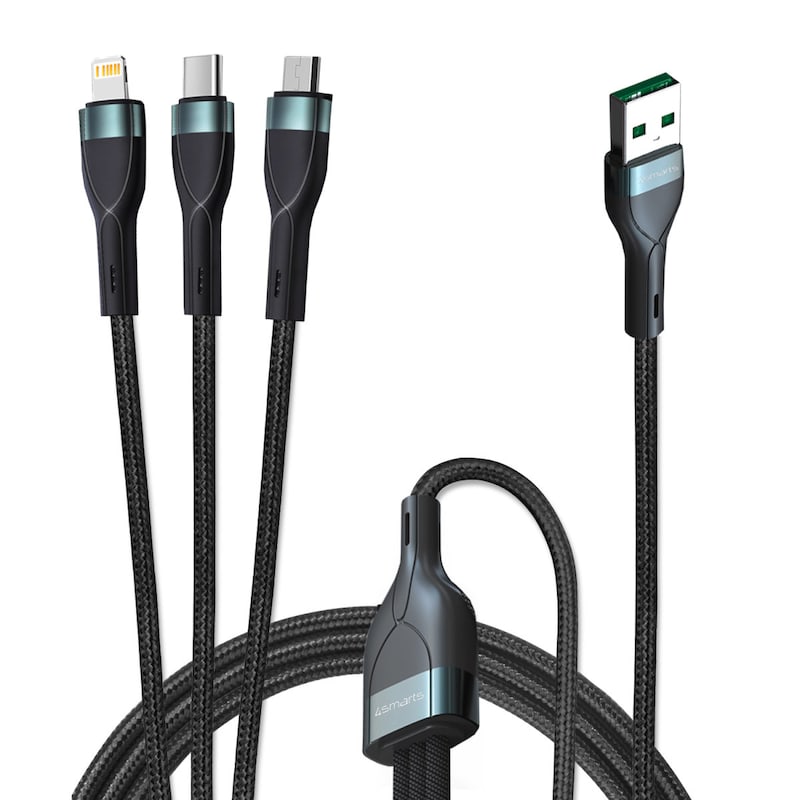 4smarts USB-A PremiumCord Multi 18W 1,5m - schwarz