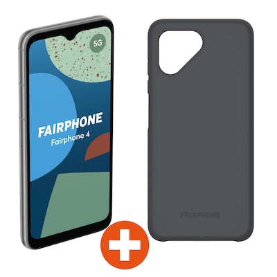 Fairphone 4 5G Dual-SIM 6GB/128GB grau Android 11.0 Smartphone + Schutzhülle