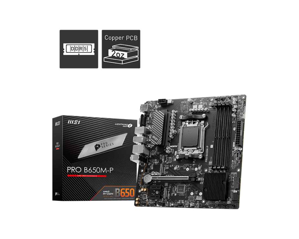 MSI PRO B650M-P Mainboard Sockel AM5 mATX