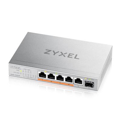 02 L  günstig Kaufen-ZyXEL XMG-105 5 Port 10/2,5G MultiGig PoE++ Switch unmanaged. ZyXEL XMG-105 5 Port 10/2,5G MultiGig PoE++ Switch unmanaged <![CDATA[• 5-Port 2.5G PoE Unmanaged Switch mit 10G Uplink • 4x IEEE 802.3bt (PoE++, 60 W) • Total PoE budget (watts): 70 • 