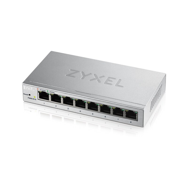 ZyXEL günstig Kaufen-ZyXEL GS1200-8 8-Port Gigabit web / smart managed Switch. ZyXEL GS1200-8 8-Port Gigabit web / smart managed Switch <![CDATA[• 8-Port Web Managed Gigabit Switch • 8x 1000Base-T RJ-45 • Switching Capacity: 16 Gbps • Jumbo Frames: Up to 9 KB • Abmessungen: 1