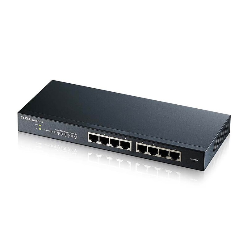 Zyxel GS1900-8 V2 - 8-Port GbE L2 Managed Switch - Lüfterlos