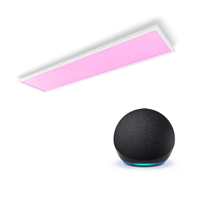 mit Amazon günstig Kaufen-Amazon Echo Dot (5. Gen.) mit Alexa + Philips Hue Surimu 120x30 Deckenleuchte. Amazon Echo Dot (5. Gen.) mit Alexa + Philips Hue Surimu 120x30 Deckenleuchte <![CDATA[• Stets bereit – Alexa kann Witze erzählen & Musik abspielen • Kann über Bluetoot