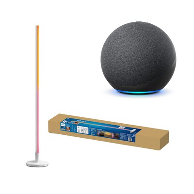 Bluetooth/WIFI günstig Kaufen-Amazon Echo Dot (5. Gen.) mit Alexa + WiZ Pole Stehleuchte. Amazon Echo Dot (5. Gen.) mit Alexa + WiZ Pole Stehleuchte <![CDATA[• Stets bereit – Alexa kann Witze erzählen & Musik abspielen • Kann über Bluetooth verbunden werden, inklusive Temperat