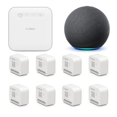 Home Smart günstig Kaufen-Amazon Echo Dot (5. Gen.) mit Alexa + Bosch Smart Home Starter Rolladen. Amazon Echo Dot (5. Gen.) mit Alexa + Bosch Smart Home Starter Rolladen <![CDATA[• Stets bereit – Alexa kann Witze erzählen & Musik abspielen • Kann über Bluetooth verbunden 