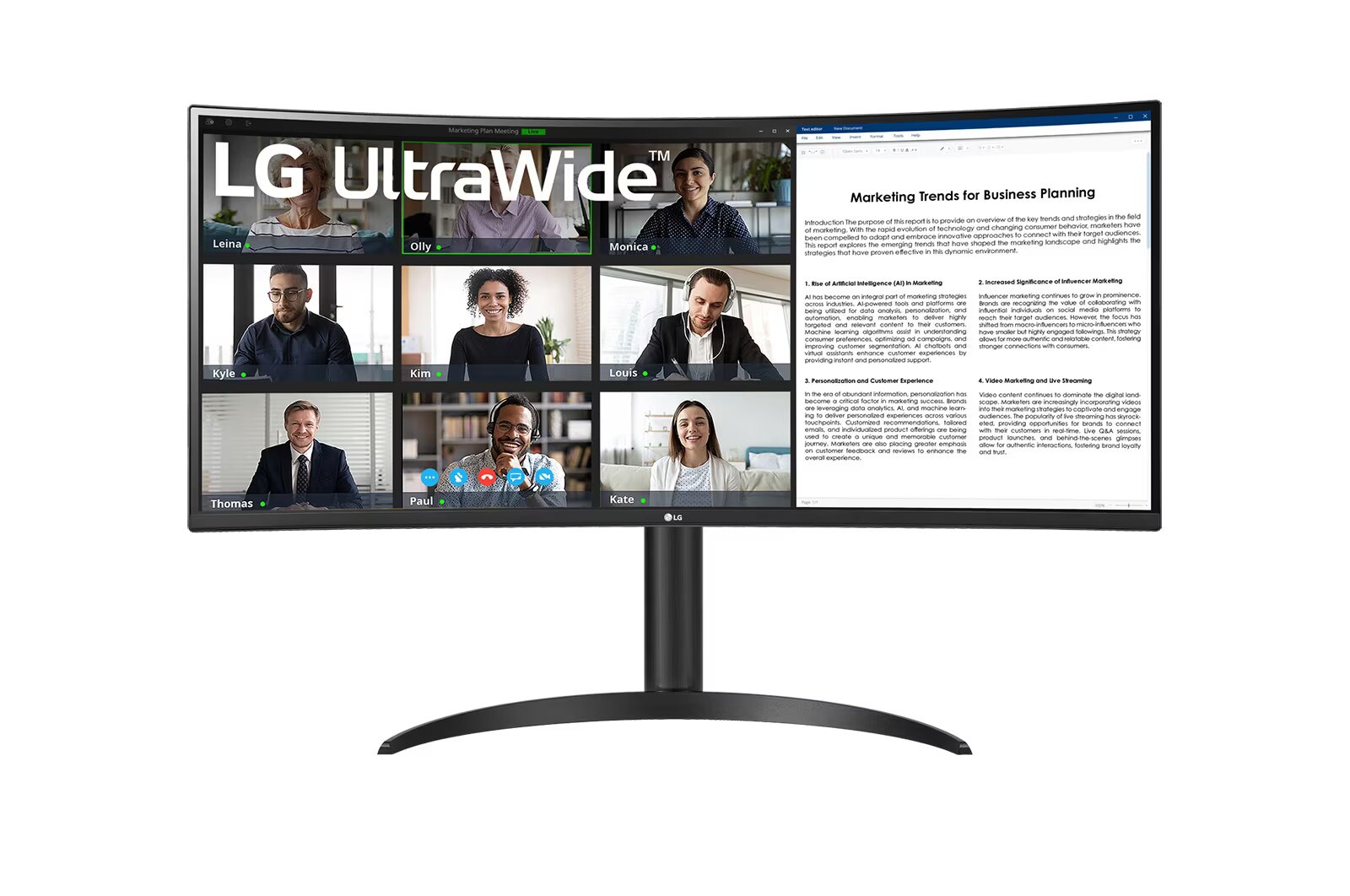 LG 34WR55QC-B.AEU 86.4cm (34&quot;) UWQHD 21:9 VA curved Monitor HDMI/DP/USB-C