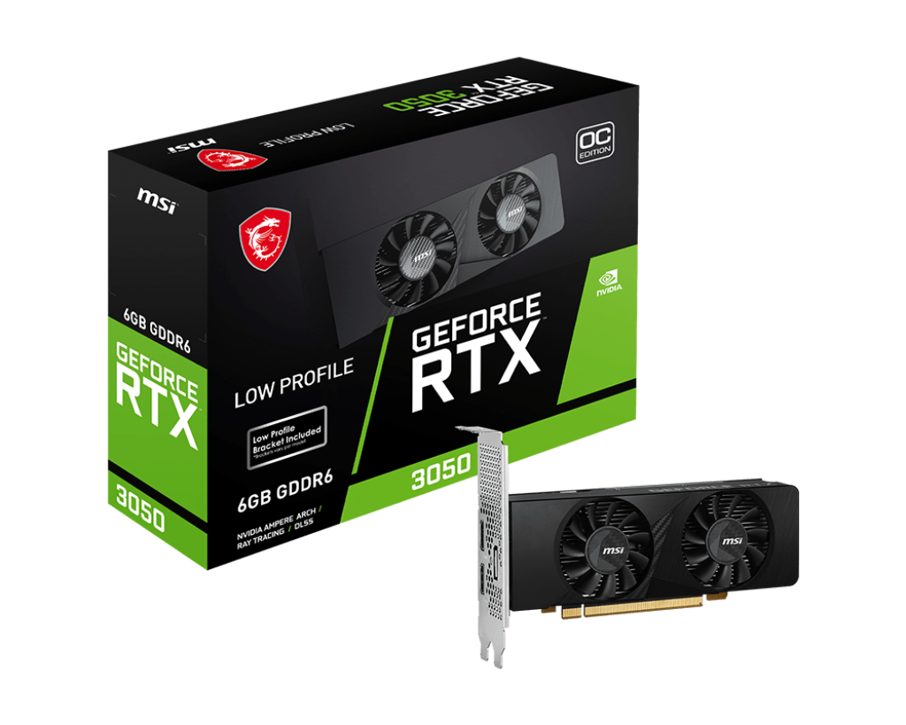 MSI GeForce RTX 3050 LP 6G OC 6GB GDDR6 Grafikkarte 1xDP/HDMI