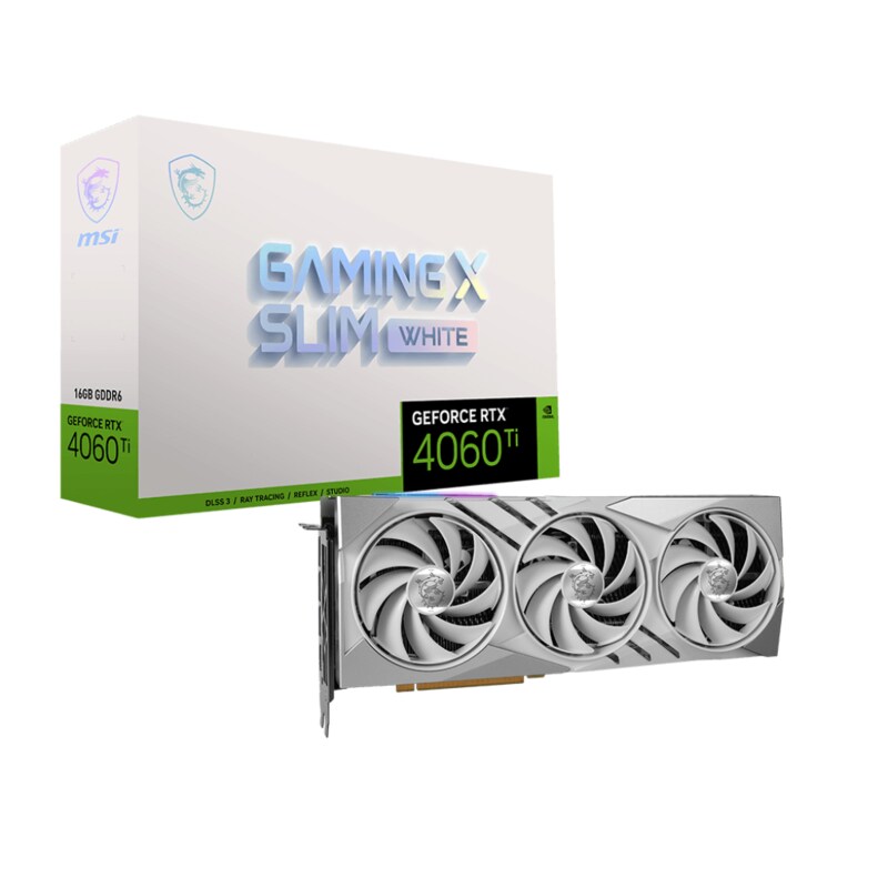 MSI GeForce RTX 4060Ti Gaming X Slim White 16GB GDDR6 Gaming Grafikkarte