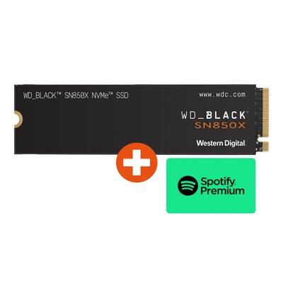 Black kompatibel günstig Kaufen-WD_BLACK SN850X NVMe SSD 4 TB M.2 2280 PCIe 4.0 + 30 Euro Spotify Premium Code. WD_BLACK SN850X NVMe SSD 4 TB M.2 2280 PCIe 4.0 + 30 Euro Spotify Premium Code <![CDATA[• 4 TB - 2,38 mm Bauhöhe • M.2 2280 Card, Kompatibel mit der Playstation™ 5 • 