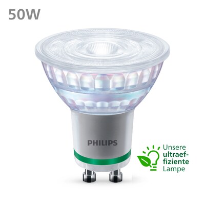 270 L günstig Kaufen-Philips Classic LED Lampe mit 50W, GU10 Sockel, Warmwhite (2700K). Philips Classic LED Lampe mit 50W, GU10 Sockel, Warmwhite (2700K) <![CDATA[• Austauschtype: LED-Lampe / Sockel: GU10 / Lichtfarbe: warmweiß • Energieeffizienzklasse: A • Leistung: 2