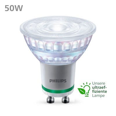 mit Philips günstig Kaufen-Philips Classic LED Lampe mit 50W, GU10 Sockel, Warmwhite (2700K). Philips Classic LED Lampe mit 50W, GU10 Sockel, Warmwhite (2700K) <![CDATA[• Austauschtype: LED-Lampe / Sockel: GU10 / Lichtfarbe: warmweiß • Energieeffizienzklasse: A • Leistung: 2