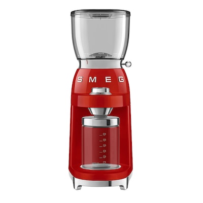 ST 1  günstig Kaufen-SMEG CGF11RDEU 50s Style Kaffeemühle Rot. SMEG CGF11RDEU 50s Style Kaffeemühle Rot <![CDATA[• Kaffeemühle für bis zu 30 Mahlgrade • Leicht zu reinigendes Edelstahl-Kegelmahlwerk • Aluminium-Druckguss-Gehäuse]]>. 