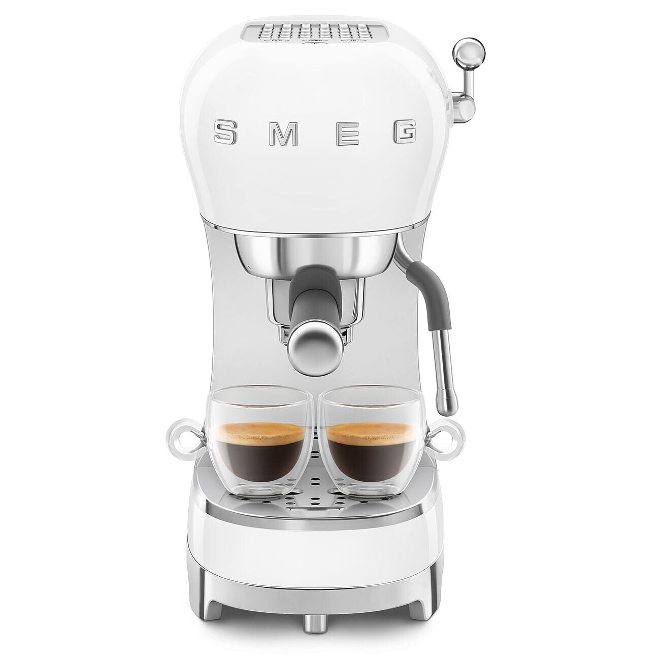 SMEG ECF02WHEU 50s Style Espresso-Kaffemaschine Wei&szlig;