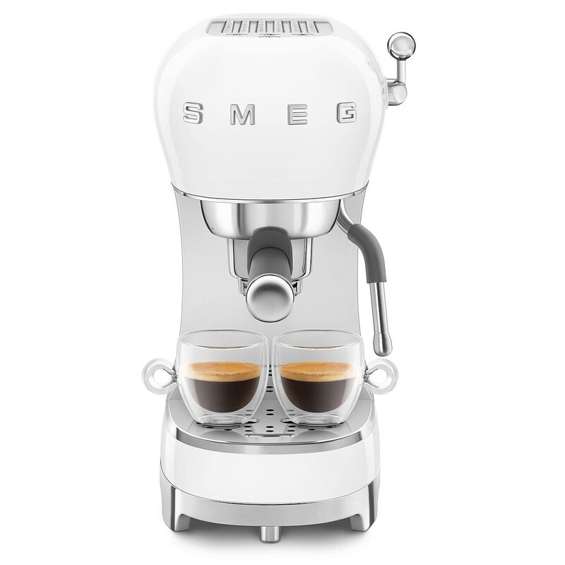 SMEG ECF02WHEU 50s Style Espresso-Kaffemaschine Weiß