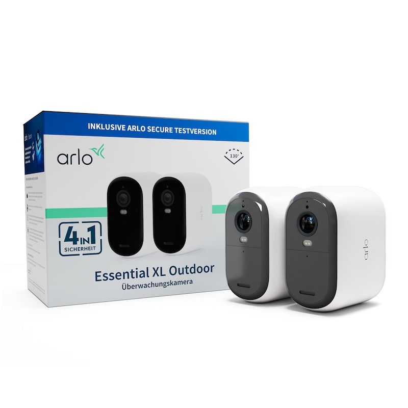 Arlo Essential XL HD Outdoor Kamera außen - 2er Set weiß