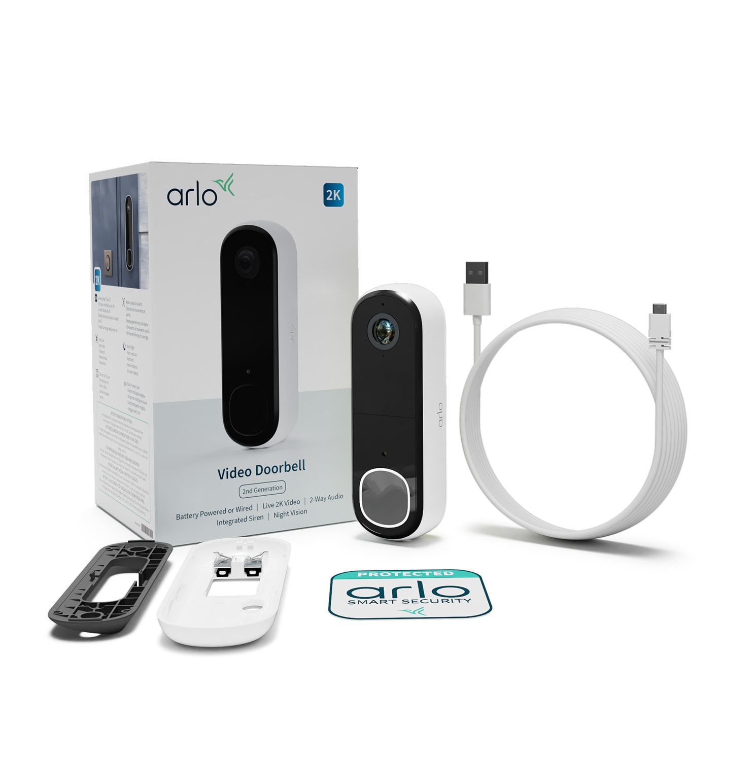 Arlo Essential 2 AVD4001 2K Video Doorbell Funk-T&uuml;rklingel WLAN