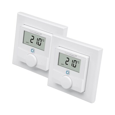 the sun günstig Kaufen-Homematic IP Wandthermostat mit Luftfeuchtigkeitssensor HmIP-WTH-2 • 2er Pack. Homematic IP Wandthermostat mit Luftfeuchtigkeitssensor HmIP-WTH-2 • 2er Pack <![CDATA[• Messung von Soll- und Ist-Temperatur sowie Luftfeuchtigkeit • zeitges