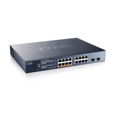 Zyxel XMG1915-18EP 16-Port 2.5GbE Smart Switch, 2x SFP+, 8x PoE++ 180W lüfterlos