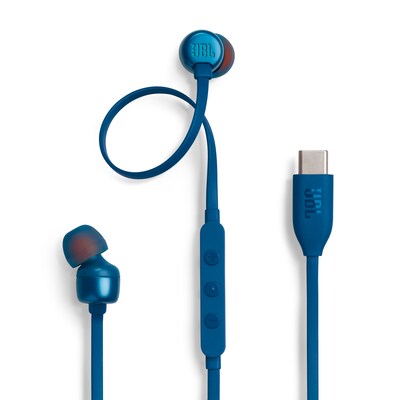 JBL Tune 310C,  In-Ear Wired USB-C Headphone with High Resolution, Blue