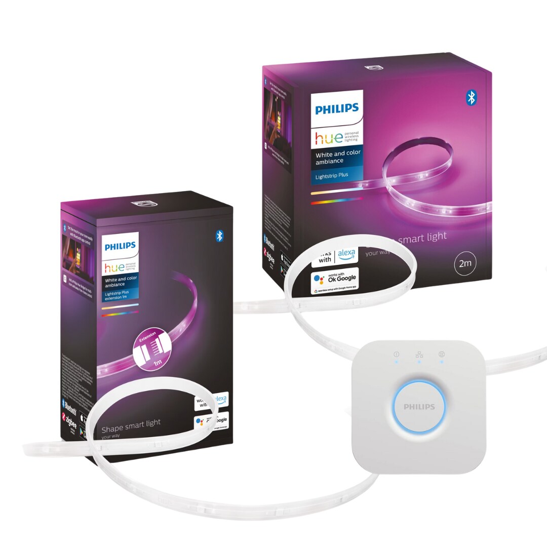 EDU: Philips Hue Lightstrip Plus V4 2m Basis + 1m + Bridge