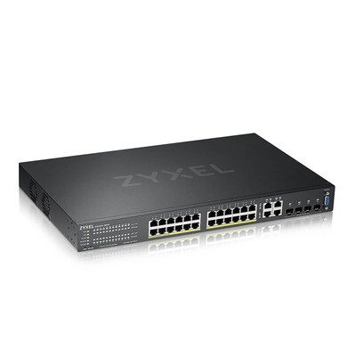 LINK 2 günstig Kaufen-ZyXEL GS2220-28HP 24-Port + 4x SFP/Rj45 Gigabit L2 managed PoE+ Switch, 375W. ZyXEL GS2220-28HP 24-Port + 4x SFP/Rj45 Gigabit L2 managed PoE+ Switch, 375W <![CDATA[• 24-port GbE L2+ Switch with GbE Uplink • 24x 100/1000 Mbps, 4x Gigabit Combo (RJ-45/S