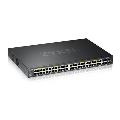 EL BI günstig Kaufen-ZyXEL GS2220-50HP 44-Port + 4x SFP/Rj45 +2x SFP GbE L2 managed PoE+ Switch 375W. ZyXEL GS2220-50HP 44-Port + 4x SFP/Rj45 +2x SFP GbE L2 managed PoE+ Switch 375W <![CDATA[• 48-port GbE L2+ PoE Switch with GbE Uplink • 44x 100/1000 Mbps, 4x Gigabit Comb