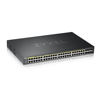 COM Port günstig Kaufen-ZyXEL GS2220-50HP 44-Port + 4x SFP/Rj45 +2x SFP GbE L2 managed PoE+ Switch 375W. ZyXEL GS2220-50HP 44-Port + 4x SFP/Rj45 +2x SFP GbE L2 managed PoE+ Switch 375W <![CDATA[• 48-port GbE L2+ PoE Switch with GbE Uplink • 44x 100/1000 Mbps, 4x Gigabit Comb